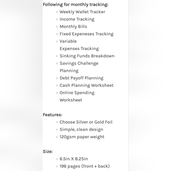 NEW Budget binder yearly & monthly - Picture 3 of 3